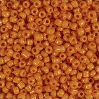 Rocaiperler, diam. 3 mm, str. 8/0 , hulstr. 0,6-1,0 mm, orange, 25g/ 1 pk.