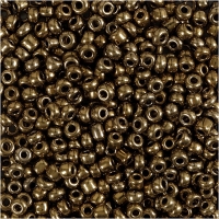 Rocaiperler, diam. 3 mm, str. 8/0 , hulstr. 0,6-1,0 mm, bronze, 25g/ 1 pk.