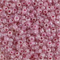 Rocaiperler, diam. 3 mm, str. 8/0 , hulstr. 0,6-1,0 mm, pink, 25g/ 1 pk.