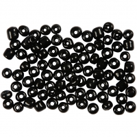 Rocaiperler, diam. 4 mm, str. 6/0 , hulstr. 0,9-1,2 mm, sort, 500g/ 1 pk.