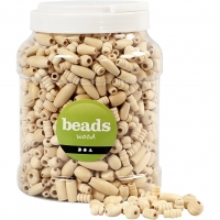 Tr&aelig;perler, r&aring;, diam. 5-28 mm, hulstr. 2,5-3 mm, 850 g, 2 l/ 1 spand