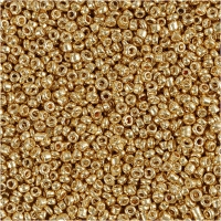 Rocaiperler, diam. 1,7 mm, str. 15/0 , hulstr. 0,5-0,8 mm, messing, 25g/ 1 pk.