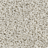 Rocaiperler, diam. 1,7 mm, str. 15/0 , hulstr. 0,5-0,8 mm, sølv metal, 25g/ 1 pk.