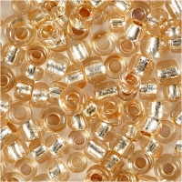 Rocaiperler, diam. 1,7 mm, str. 15/0 , hulstr. 0,5-0,8 mm, fersken, 500g/ 1 ps.