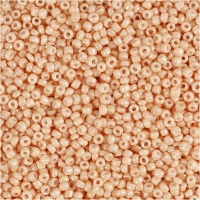 Rocaiperler, diam. 1,7 mm, str. 15/0, hulstr. 0,5-0,8 mm, lys fersken, 500 g/ 1 ps.