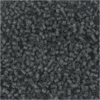 Rocaiperler 2-cut, diam. 1,7 mm, str. 15/0 , hulstr. 0,5 mm, transparent grå, 25g/ 1 pk.