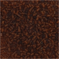 Rocaiperler 2-cut, diam. 1,7 mm, str. 15/0 , hulstr. 0,5 mm, brun, 25g/ 1 pk.