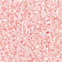 Rocaiperler 2-cut, diam. 1,7 mm, str. 15/0 , hulstr. 0,5 mm, transparent rosa, 500g/ 1 ps.