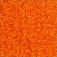 Rocaiperler 2-cut, diam. 1,7 mm, str. 15/0 , hulstr. 0,5 mm, transparent orange, 25g/ 1 pk.