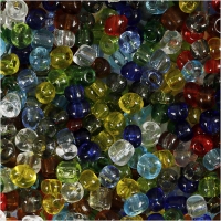 Rocaiperler, diam. 4 mm, str. 6/0 , hulstr. 0,9-1,2 mm, blank transparent, 130g/ 1 pk.