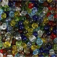 Rocaiperler, diam. 4 mm, str. 6/0, hulstr. 0,9-1,2 mm, blank transparent, 1000 g/ 1 pk.