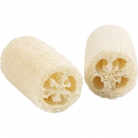 Naturlig Loofah Svamp, L: 10 cm, diam. 5,5-8 cm, lys natur, 2 stk./ 1 pk.