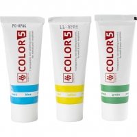 S&aelig;befarve, gul, gr&oslash;n, bl&aring;, 3x25 ml, 3x30 g/ 1 pk.