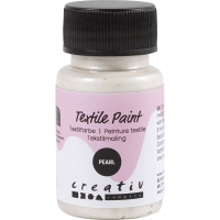 Tekstilmaling, perlemor, d&aelig;kkende, s&oslash;lv, 50 ml/ 1 fl.