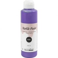 Tekstilmaling, perlemor, d&aelig;kkende, violet, 250 ml/ 1 fl.