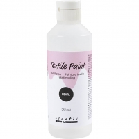Tekstilmaling, perlemor, d&aelig;kkende, s&oslash;lv, 250 ml/ 1 fl.