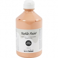 Tekstilmaling, halvd&aelig;kkende, lys pudder, 500 ml/ 1 fl.