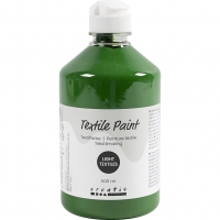 Tekstilmaling, halvd&aelig;kkende, gr&aelig;sgr&oslash;n, 500 ml/ 1 fl.
