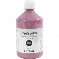 Tekstilmaling, halvd&aelig;kkende, m&oslash;rk rosa, 500 ml/ 1 fl.