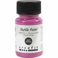 Tekstilmaling, halvd&aelig;kkende, pink, 50 ml/ 1 fl.