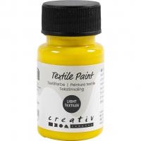 Tekstilmaling, halvd&aelig;kkende, prim&aelig;r gul, 50 ml/ 1 fl.