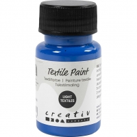 Tekstilmaling, halvd&aelig;kkende, prim&aelig;r bl&aring;, 50 ml/ 1 fl.