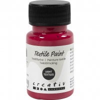 Tekstilmaling, halvd&aelig;kkende, prim&aelig;r r&oslash;d, 50 ml/ 1 fl.