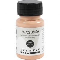 Tekstilmaling, halvd&aelig;kkende, lys pudder, 50 ml/ 1 fl.
