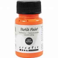 Tekstilmaling, halvd&aelig;kkende, neon orange, 50 ml/ 1 fl.
