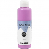 Tekstilmaling Solid, d&aelig;kkende, pink, 250 ml/ 1 fl.