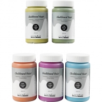 Tavlemaling, ass. farver, 5x250 ml/ 1 pk.