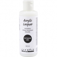 Udend&oslash;rs Akryllak, blank, vandafvisende, 120 ml/ 1 fl.