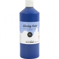 Lasurmaling, mat, transparent, m&oslash;rk bl&aring;, 500 ml/ 1 fl.