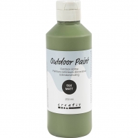 Udend&oslash;rsmaling, silkemat, d&aelig;kkende, oliven, 250 ml/ 1 fl.