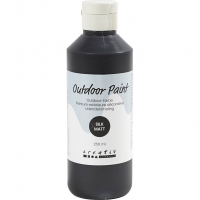 Udend&oslash;rsmaling, silkemat, d&aelig;kkende, sort, 250 ml/ 1 fl.