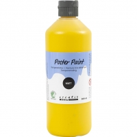 Temperamaling, mat, halvd&aelig;kkende, prim&aelig;r gul, 500 ml/ 1 fl.