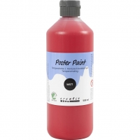 Temperamaling, mat, halvd&aelig;kkende, r&oslash;d, 500 ml/ 1 fl.