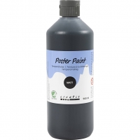 Temperamaling, mat, halvd&aelig;kkende, sort, 500 ml/ 1 fl.