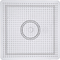 Perleplade, firkant, medium, str. 15 cm, transparent, 1 stk.