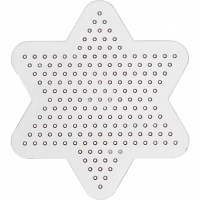 Perleplade, lille stjerne, medium, str. 9 cm, transparent, 1 stk.
