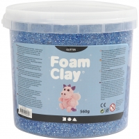 Foam Clay®, glitter, blå, 560 g/ 1 spand