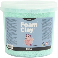 Foam Clay®, glitter, lys grøn, 560g/ 1 spand