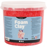 Foam Clay®, glitter, rød, 560 g/ 1 spand
