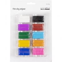 Fine Clay Polymer, colorful, 10x20g/ 1 pk.