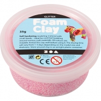 Foam Clay®, glitter, lyserød, 35g/ 1 ds.