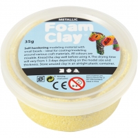 Foam Clay®, metallic, gul, 35 g/ 1 ds.