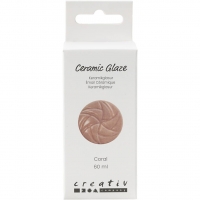 Keramik Glasur, 984-1101 °C, dækkende, Coral, 60 ml/ 1 fl.
