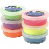 Silk Clay®, neonfarver, 6x14g/ 1 pk.