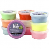 Silk Clay®, Basic 2, ass. farver, 10x40g/ 1 pk.