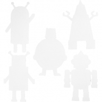 Robotter, H: 22,5-24 cm, B: 15-16 cm, 230 g, hvid, 16stk./ 1 pk.